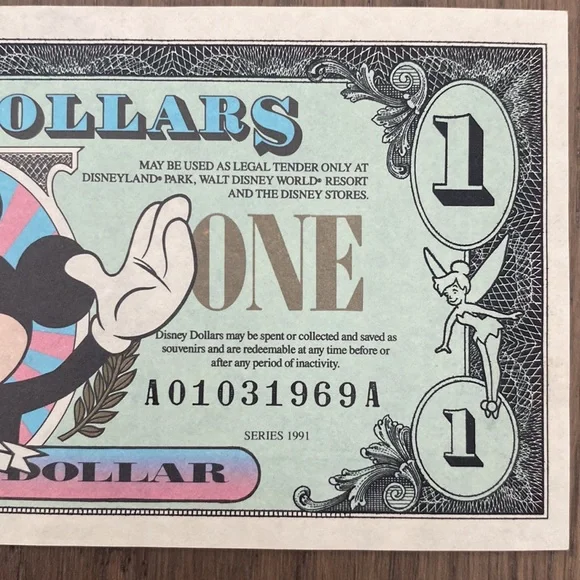$1 Disney Dollar Mickey Waving 1991 - Picture 5 of 8